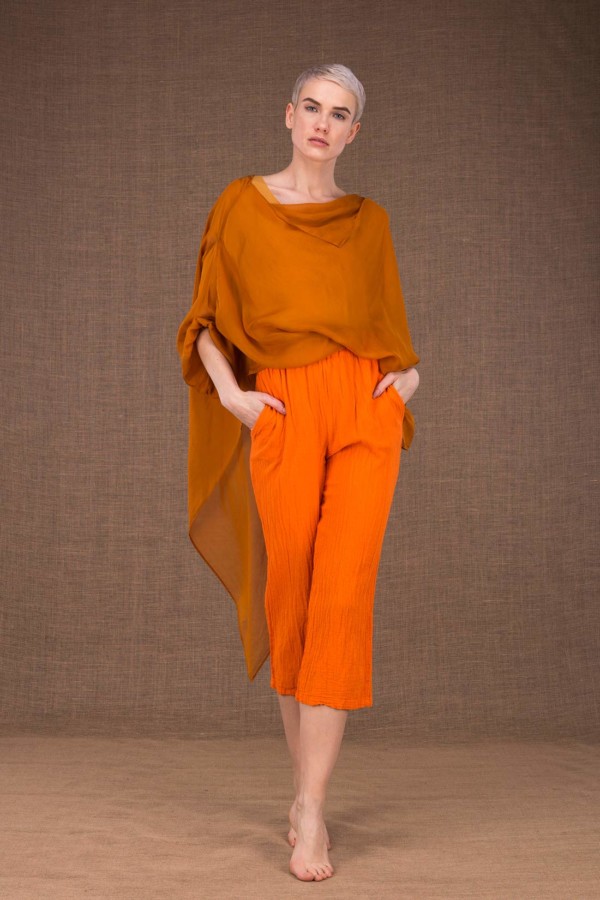 Wiatr orange cotton pants - 1