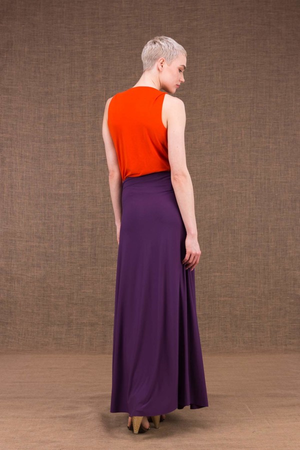 Blizzair plum long skirt in viscose knit - 3