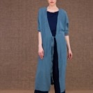 Gobi Long Blue Cotton Jacket - 1