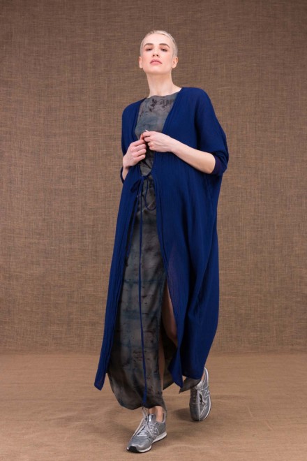 Gobi long jacket blue cotton ink - 3