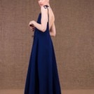 My LG flared long dress dark blue cotton - 1