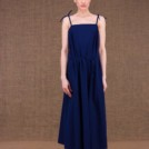My LG flared long dress dark blue cotton - 2