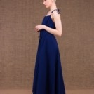 My LG flared long dress dark blue cotton - 3