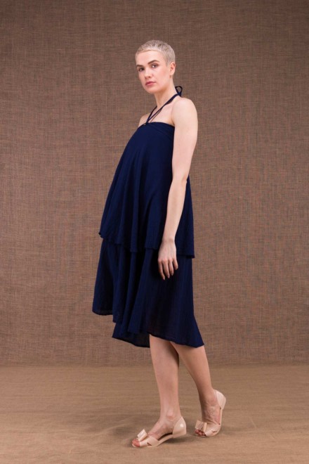 Arial robe bleu encre en coton - 2