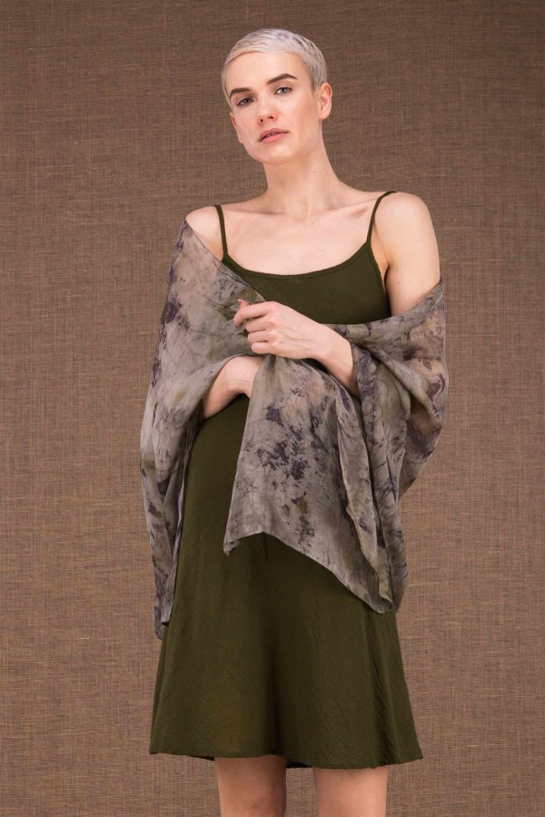 Bryza shawl eco print silk - 1