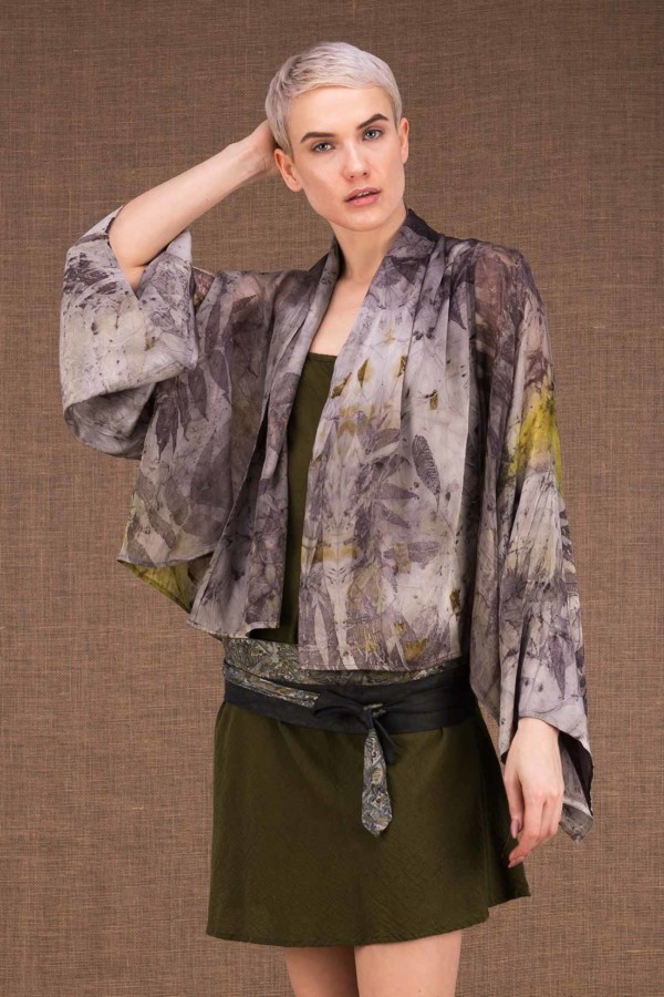 Fiji kimono short ecoprint silk - 1