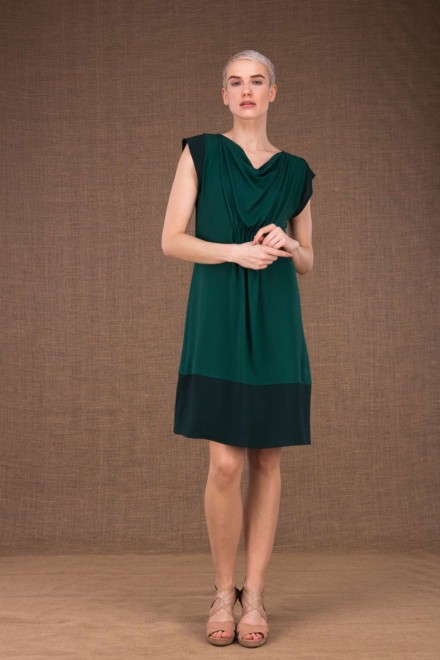 Gipsy mid emerald short dress in viscose knit - 2