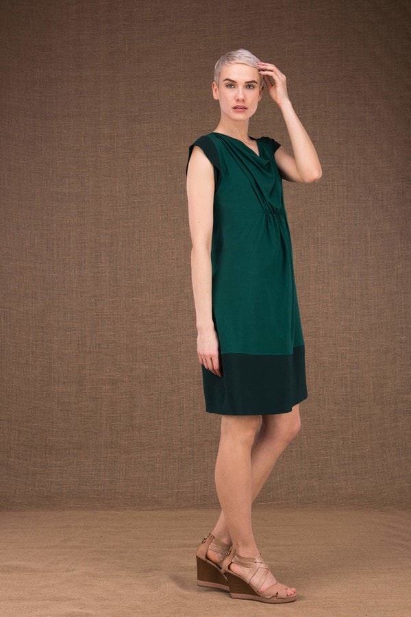 Gipsy mid emerald short dress in viscose knit - 3