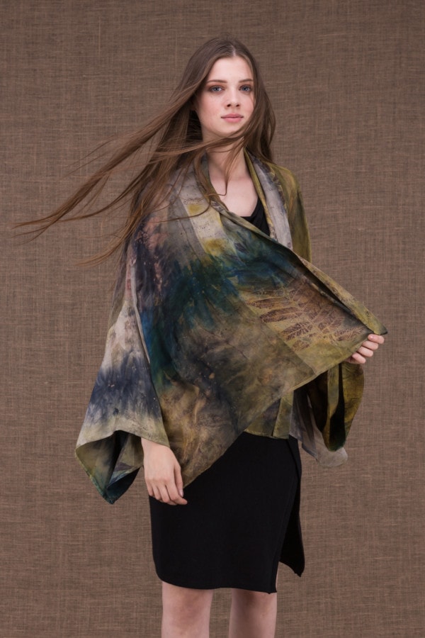 Fiji eco-print silk jacket-kimono - 2