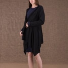 Arno black asymmetric wool knit vest - 1