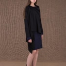 Arno black asymmetric wool knit vest - 2