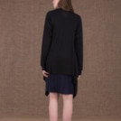 Arno black asymmetric wool knit vest - 4