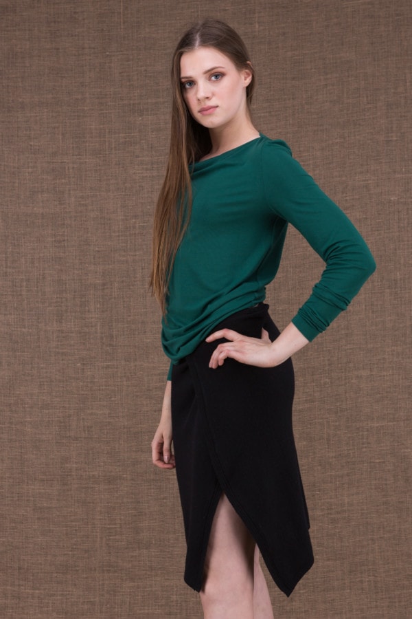 Merion emerald top in viscose knit - 2