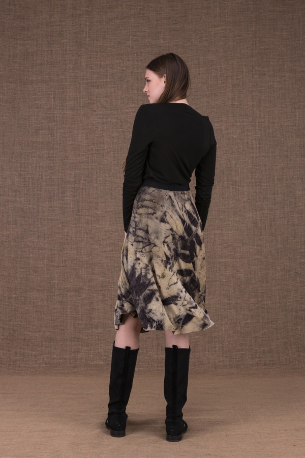 Vika eco print mid-length flared skirt - 4