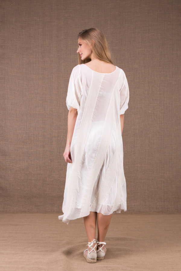 CATALPA flared dress in organic cotton and silk 14