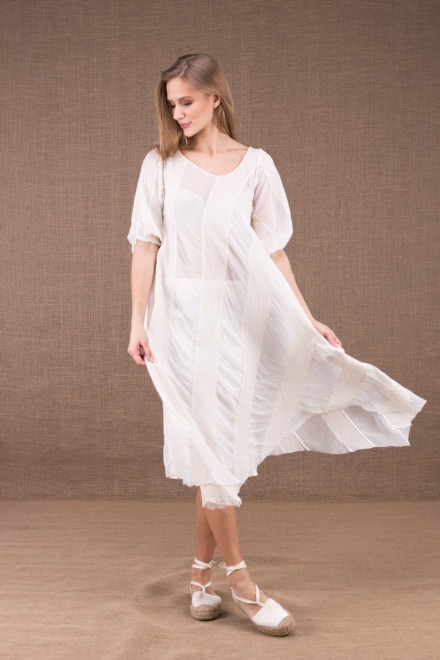 CATALPA flared dress in organic cotton and silk 1