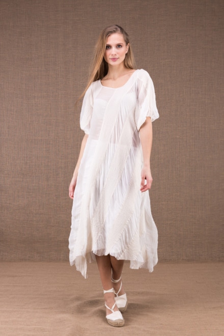 CATALPA flared dress in organic cotton and silk 2