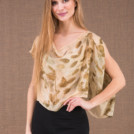 CUMULUS Bege top asymétrique en soie eco print 1