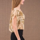 CUMULUS Bege top asymétrique en soie eco print 3