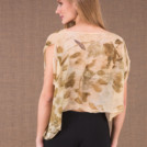 CUMULUS Beige asymmetrical ecoprint silk top 4