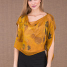 CUMULUS Safran top asymétrique en soie eco print 2