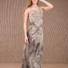ESTERA organic cotton print backless long dress 2