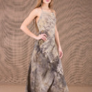 ESTERA organic cotton print backless long dress 4