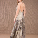 ESTERA organic cotton print backless long dress 5