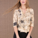 GINKO chemisier cache coeur en coton bio eco print 1
