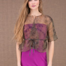 LINA short jacket in eco print silk organza 1