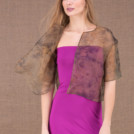 LINA short jacket in eco print silk organza 2