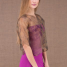LINA short jacket in eco print silk organza 3