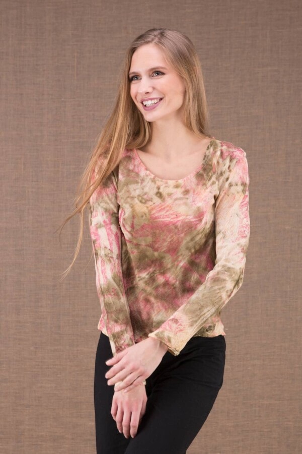 MIKA Rose shirt en coton bio eco print 1