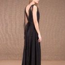 RIAMA Black viscose long flared dress 3
