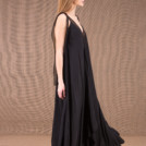 RIAMA Black viscose long flared dress 4