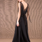 RIAMA Black viscose long flared dress 5