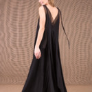 RIAMA Black viscose long flared dress 7