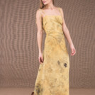 SABA robe longue evasée en coton bio eco print 2