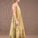 SABA robe longue evasée en coton bio eco print 3