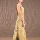 SABA robe longue evasée en coton bio eco print 4