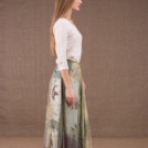 WANDA jupe longue evasée en coton bio et soie eco print 4