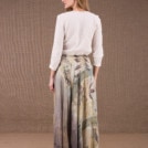 WANDA jupe longue evasée en coton bio et soie eco print 5