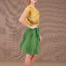 MISIA Verte jupe courte en soie 3