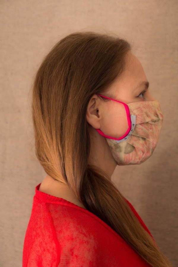 AURORE-ROSE Organic cotton eco print protective mask - 3