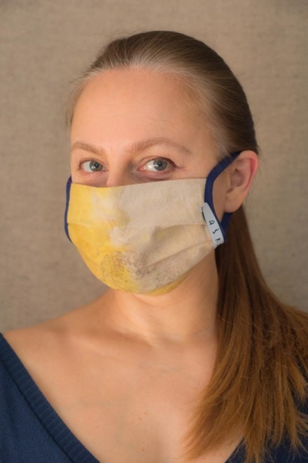 CURCUMA Masque de protection en- coton bio eco print - 1