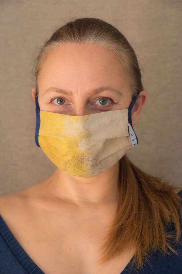 CURCUMA Masque de protection en- coton bio eco print - 2