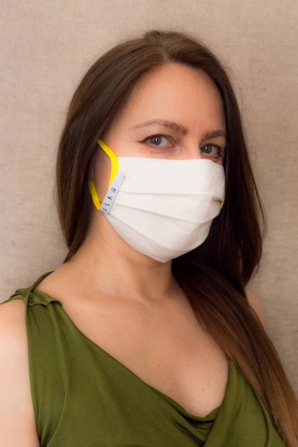 YELLOW Protective mask in organic cotton 1