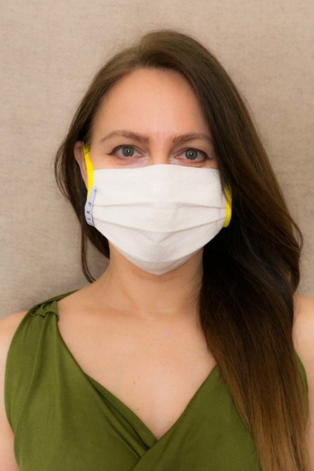 YELLOW Protective mask in organic cotton 2