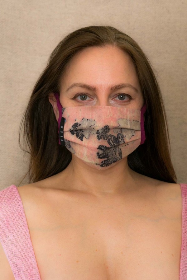 PRIMAVERA Masque de protection en- coton bio eco print - 1