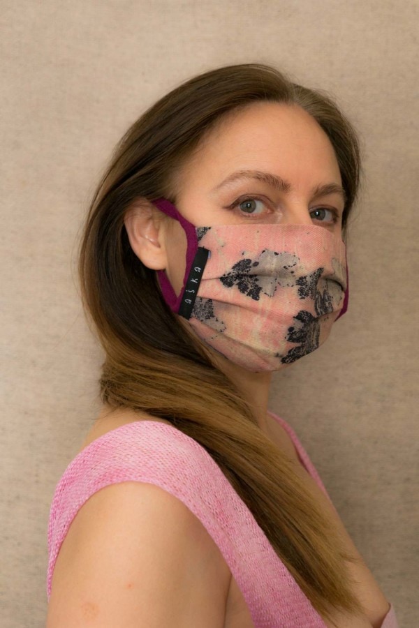 PRIMAVERA Protective mask in eco print organic cotton - 2